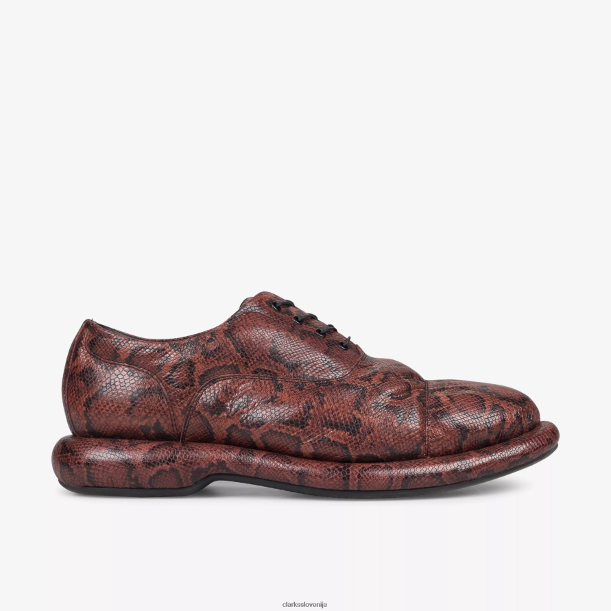 martine rose moški oxford 1 D0T6P6774 rjava kača Clarks