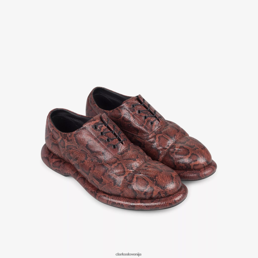 martine rose moški oxford 1 D0T6P6774 rjava kača Clarks