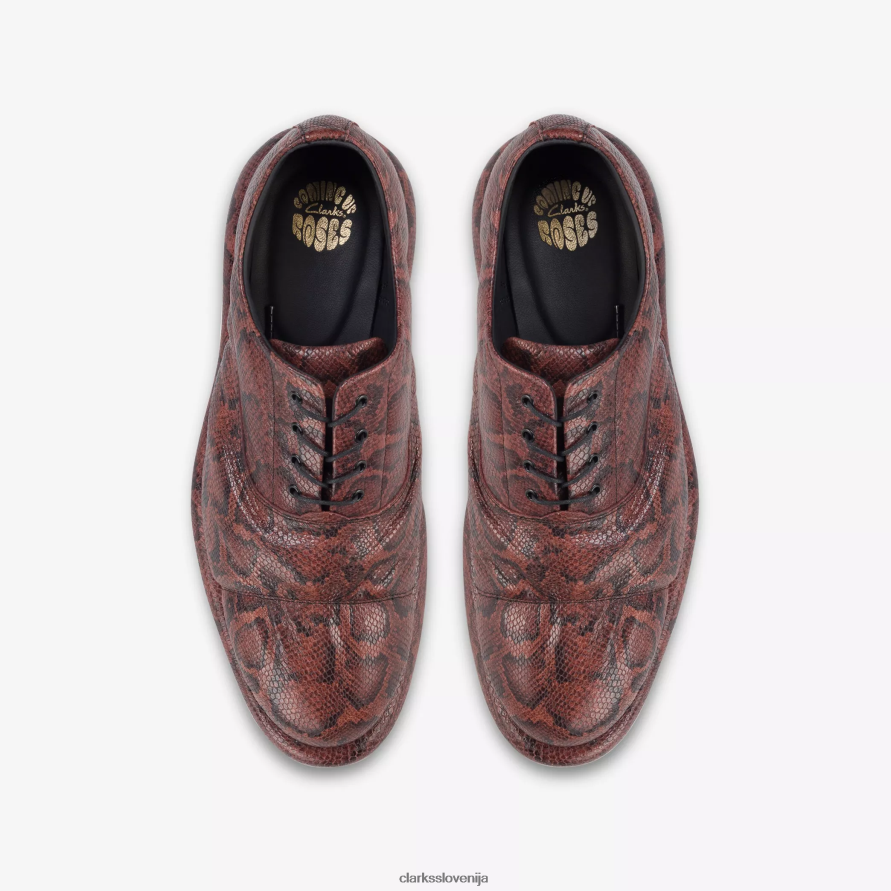 martine rose moški oxford 1 D0T6P6774 rjava kača Clarks