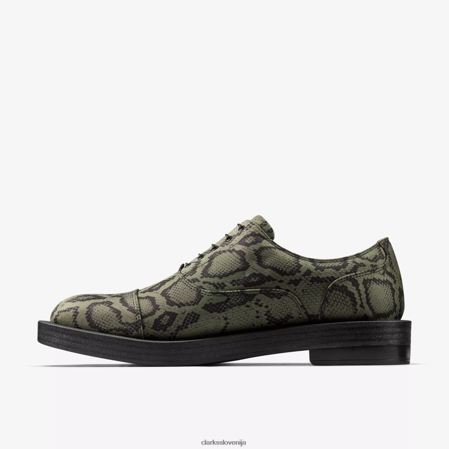martine rose moški oxford 2 D0T6P6715 zelen tekstil Clarks