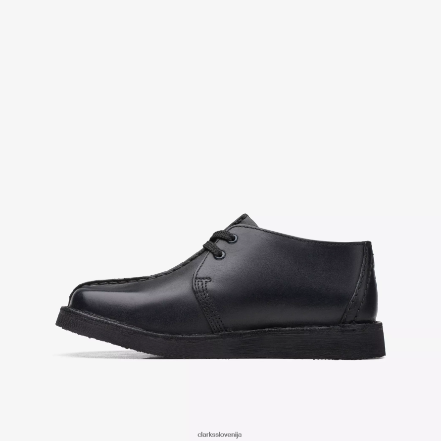 pohod po puščavi starejši D0T6P6978 črno usnje Clarks