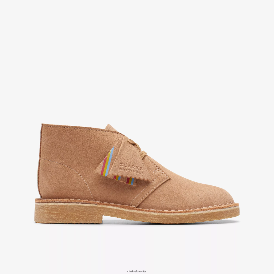puščavski škorenj starejši D0T6P6987 topla bež semiša Clarks