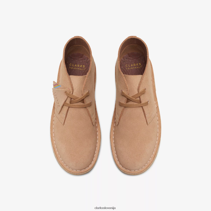 puščavski škorenj starejši D0T6P6987 topla bež semiša Clarks