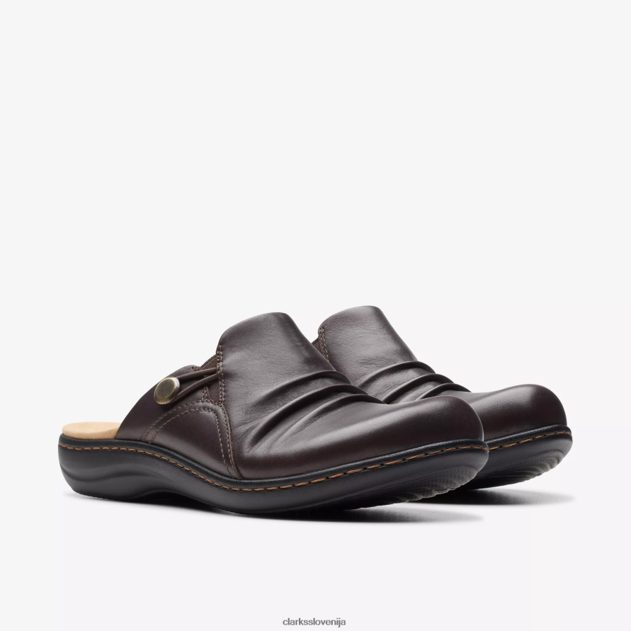zaliv laurieann D0T6P6594 temno rjavo usnje Clarks