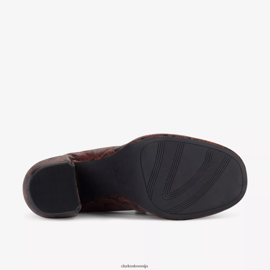 ženske mokasine martine rose 1 D0T6P6245 rjava kača Clarks