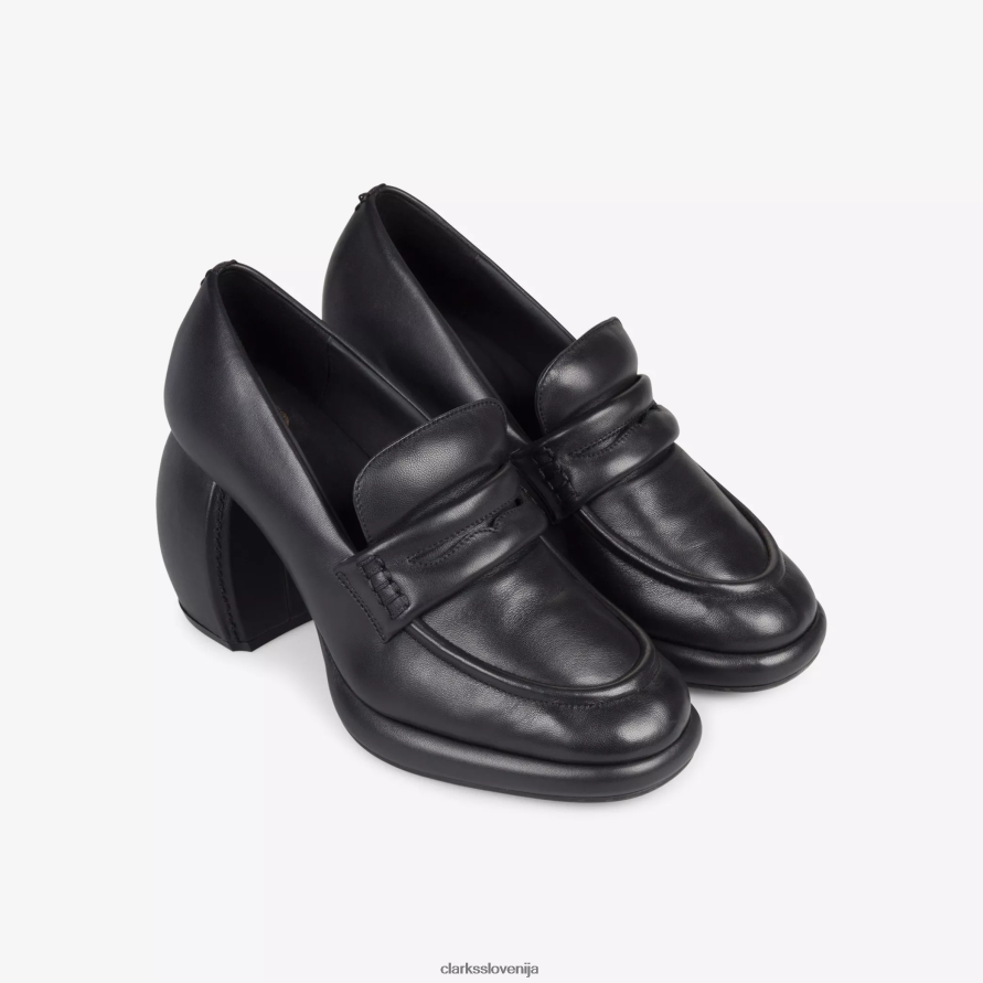 ženske mokasine martine rose 1 D0T6P6246 črno usnje Clarks