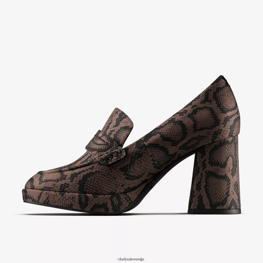 ženske mokasine martine rose 2 D0T6P6217 rjav tekstil Clarks