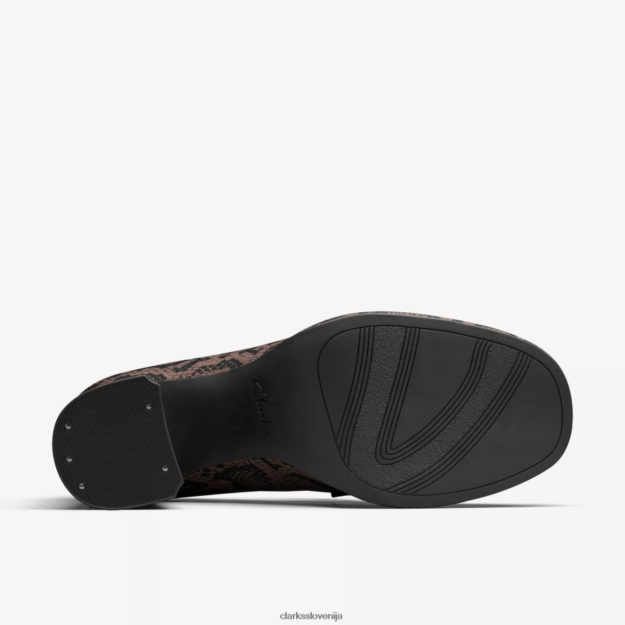 ženske mokasine martine rose 2 D0T6P6217 rjav tekstil Clarks
