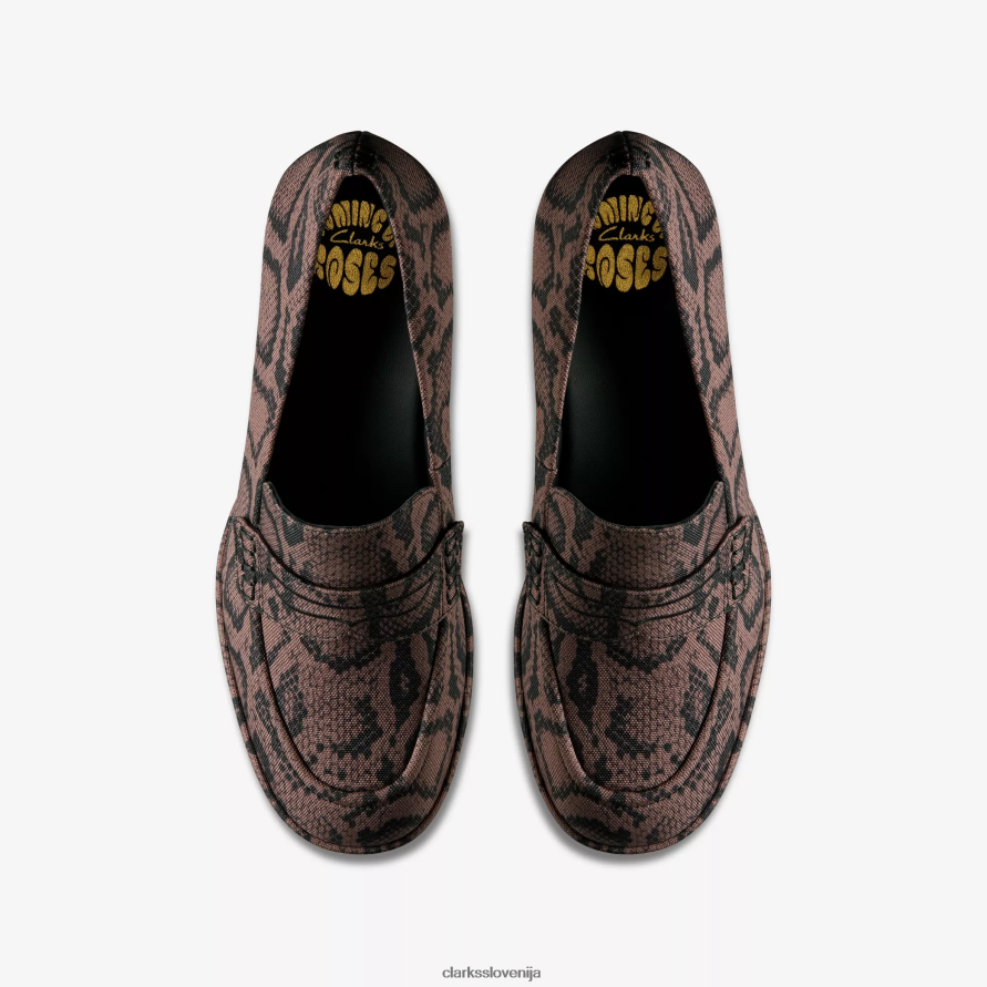 ženske mokasine martine rose 2 D0T6P6217 rjav tekstil Clarks