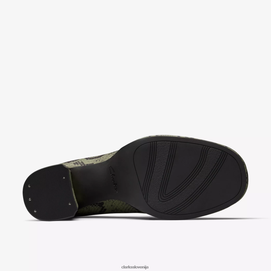 ženske mokasine martine rose 2 D0T6P6218 zelen tekstil Clarks