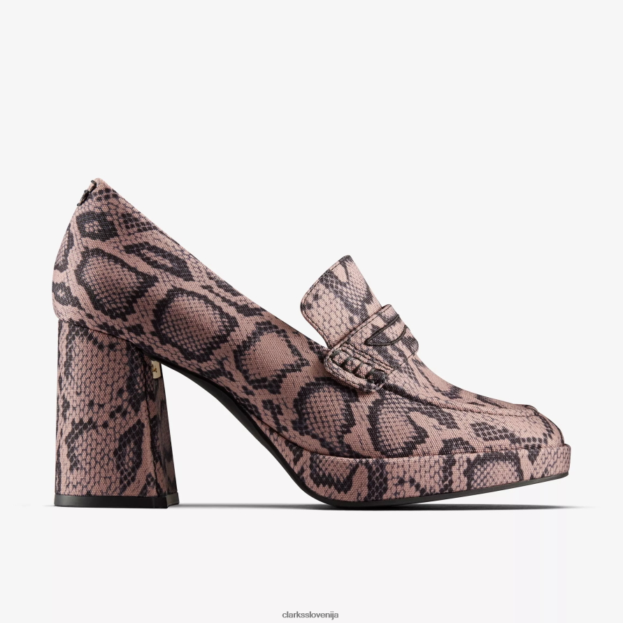 ženske mokasine martine rose 2 D0T6P6219 rožnati tekstil Clarks