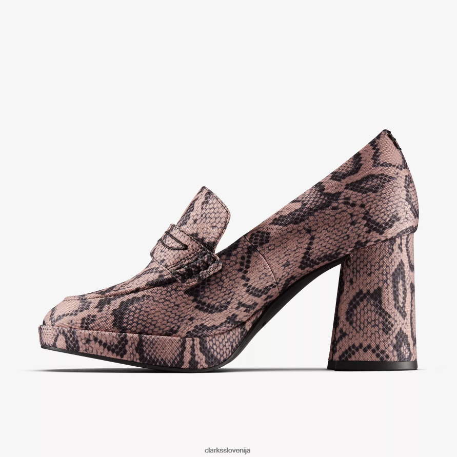 ženske mokasine martine rose 2 D0T6P6219 rožnati tekstil Clarks