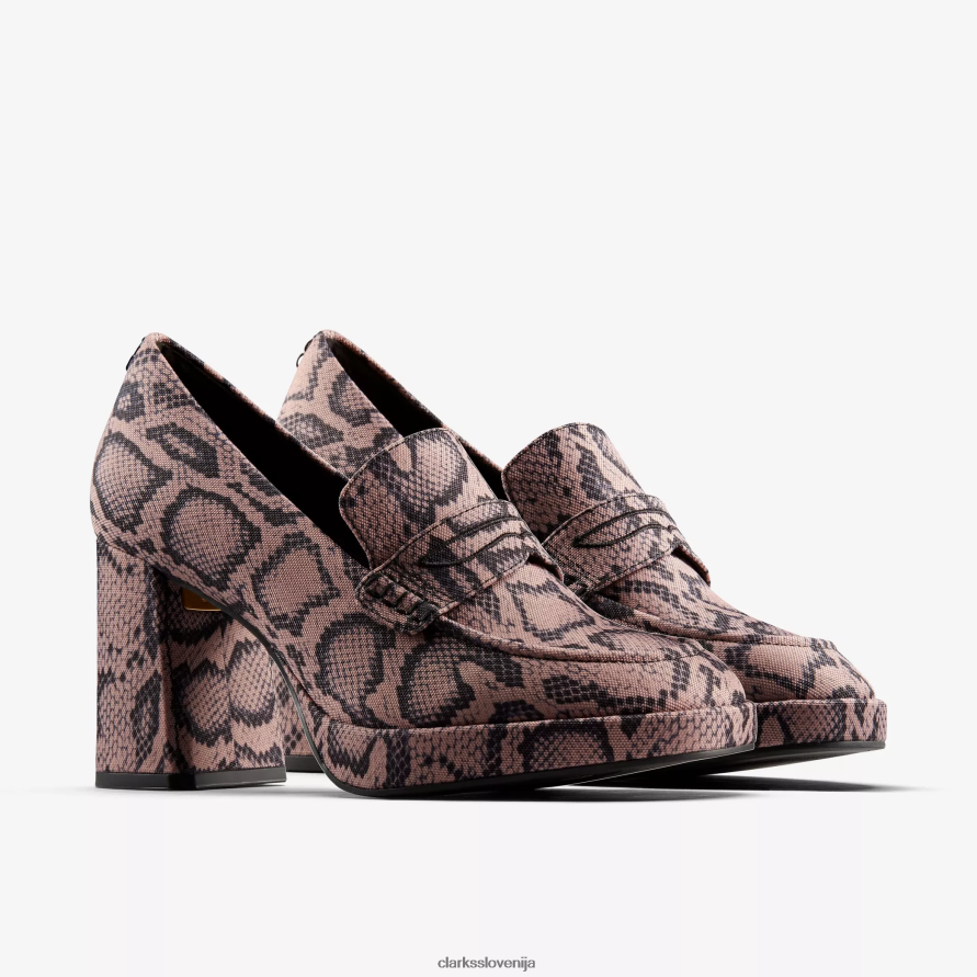 ženske mokasine martine rose 2 D0T6P6219 rožnati tekstil Clarks