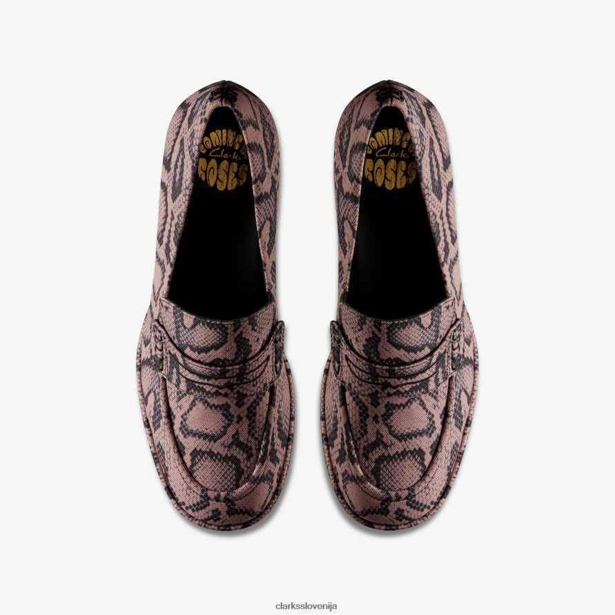 ženske mokasine martine rose 2 D0T6P6219 rožnati tekstil Clarks