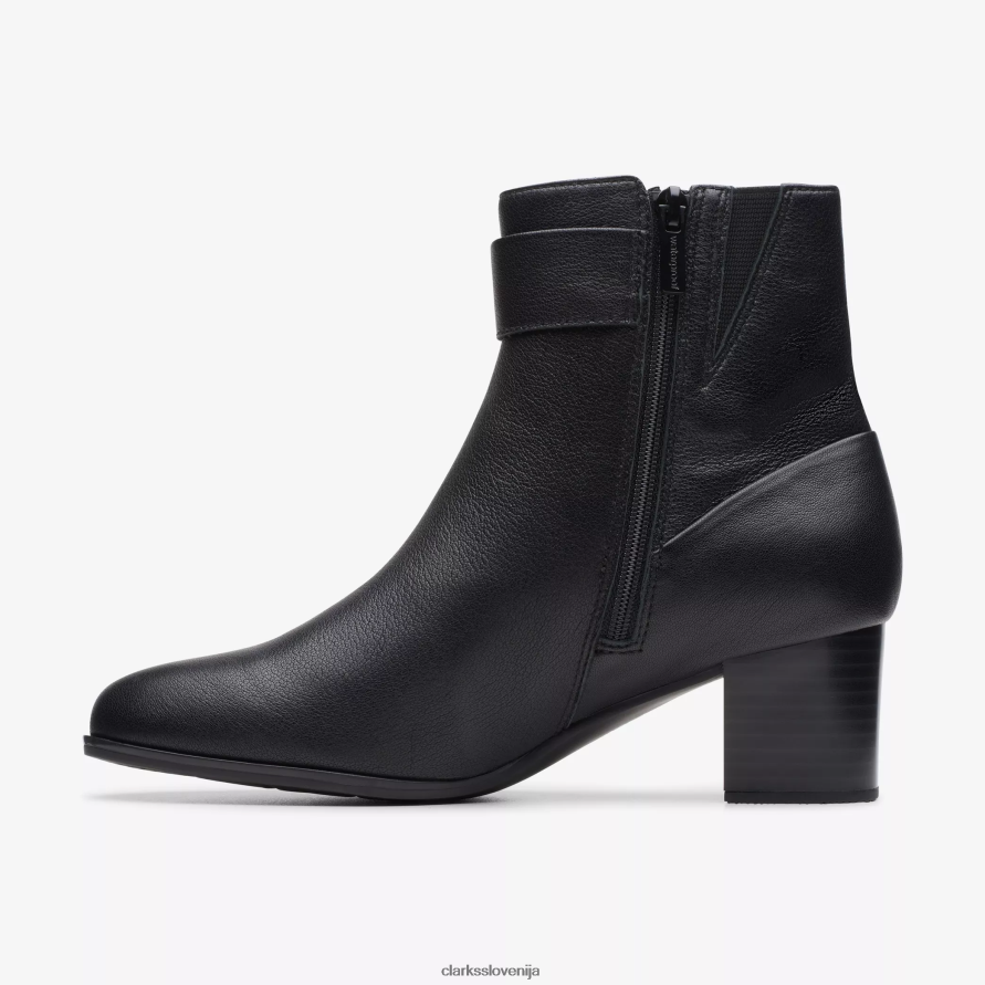 vodotesna zadrga Loken D0T6P6443 črno usnje Clarks